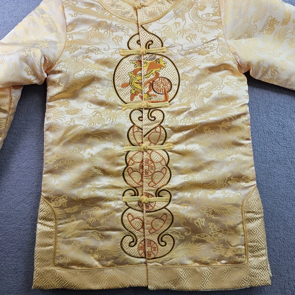 Yang Yu Traditional Chinese Tang Suit Jacket Boys‎ 15 Gold Embroidered Mandarin